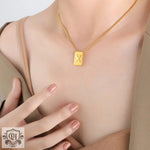 18K Personalized Square Letter Necklace - QH Clothing