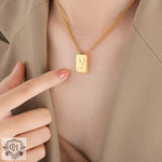 18K Personalized Square Letter Necklace - QH Clothing