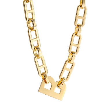 18K Gold Trendy Exaggerated Hip Hop Letter B Design Versatile Necklace - QH Clothing