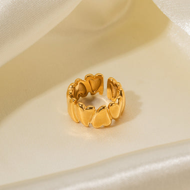 18K gold exquisite and fashionable love design ring - QH Clothing