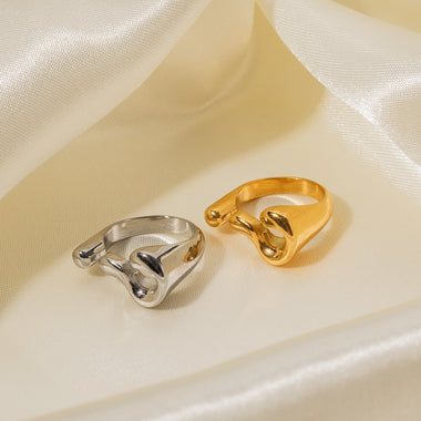 18K gold novel and fashionable irregular-shaped design versatile ring - QH Clothing