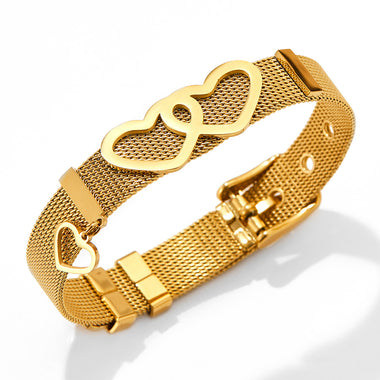 18K gold novel and noble love bracelet with strap design and versatile bracelet - QH Clothing