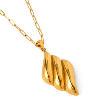 18k gold vintage simple wing design pendant necklace - QH Clothing