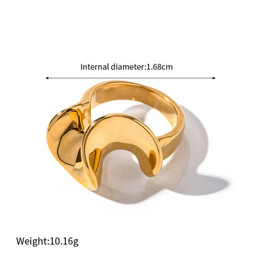 18K gold light luxury and noble ruffle design ring - QH Clothing