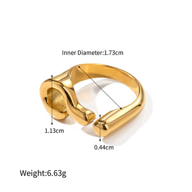 18K gold novel and fashionable irregular-shaped design versatile ring - QH Clothing