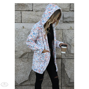 Autumn Winter Women Hooded Long Sleeve Loose Snowflake Plush Christmas Casual Jacket - Quality Home Clothing| Beauty