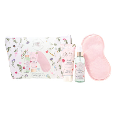 The Kind Edit Co. Spa Botanique Sweet Sleeping Bag Gift Set Cosmetic Bag + 100ml Pillow Mist + 100ml Bath Cream + Eye Mask