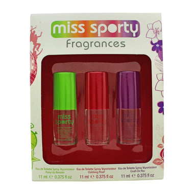 Miss Sporty Gift Set 11ml Pump Up Booster EDT + 11ml Clubbing Proof EDT + 11ml Crush On You EDT