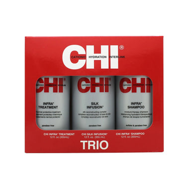 CHI Infra Trio Gift Set 355ml Infra Shampoo + 355ml Infra Treatment + 355ml Silk Infusion - QH Clothing
