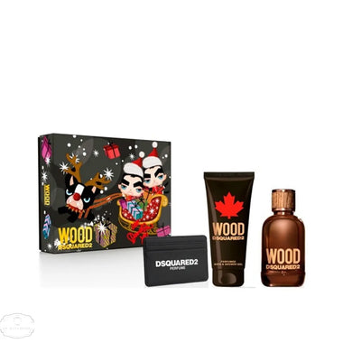 DSquared² 2 Wood Gift Set 100ml EDT + 100ml Shower Gel + Cardholder - QH Clothing