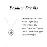 Elegant Heart Diamond Pendant Necklace -  QH Clothing
