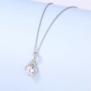 Elegant Herringbone Diamond Pendant Necklace: A Timeless Gift for Mom -  QH Clothing