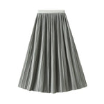 Elegant Pleated Skirt Double Pleated Draping Summer Slimming Mid Length Pleated Skirt - Quality Home Clothing| Beauty