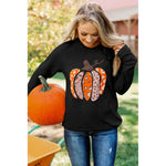 Halloween Pumpkin Printed Long Sleeved Top Female Casual Hoodless Sweater - Quality Home Clothing| Beauty