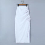 High Waist Drawstring Skirt Women Spring Summer Slim Slimming Asymmetric Sheath Dress - Quality Home Clothing| Beauty