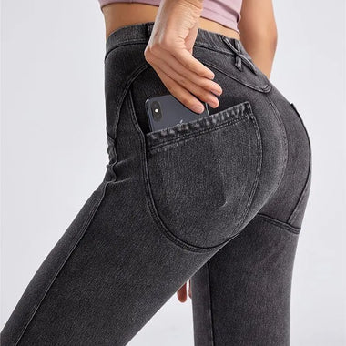 High Waist Straight Yoga Jeans for Women Spring Summer Slimming Tight Fitting Korean Casual Pencil Pants - Quality Home Clothing| Beauty