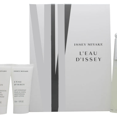 Issey Miyake L'eau d'Issey Gift Set 50ml EDT + 50ml Body Lotion + 50ml Shower Cream - QH Clothing