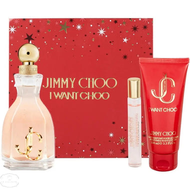 Jimmy Choo I Want Choo Gift Set 100ml EDP + 100ml Body Lotion + 7.5ml EDP - QH Clothing