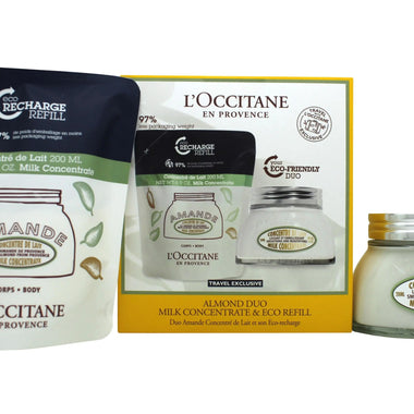 L'Occitane Almond Duo 200ml Milk Concentrate + 200ml Milk Concentrate Refill - QH Clothing