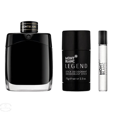 Mont Blanc Legend Eau de Parfum Gift Set 100ml EDP + 75g Deodorant Stick + 7.5ml EDP - QH Clothing