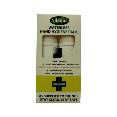 Nilaqua Waterless Hand Hygiene Pack 65ml Hand Sanitiser + 65ml Hand Wash - Quality Home Clothing| Beauty