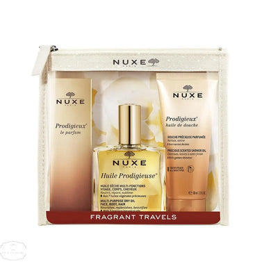 Nuxe Prodigieux Travel Exclusive Gift Set 100ml Shower Oil +  100ml Dry Oil + 30ml EDP - QH Clothing