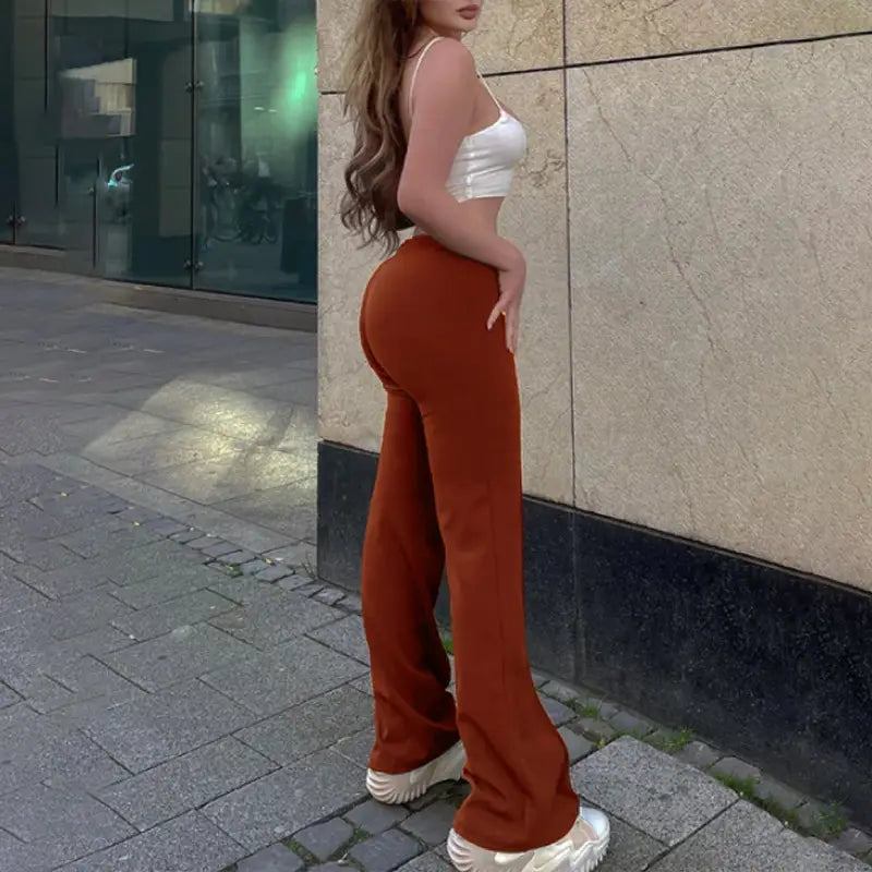 Casual Pants Autumn Office Bootcut Pants All Matching Fashionable Wide Leg Pants Women