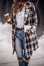 Checkered Wool Shacket Coat - QH Clothing