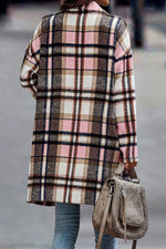 Checkered Wool Shacket Coat - QH Clothing