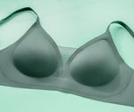 Green V-Neck Bra Set