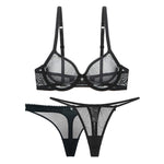 Thin Mesh Bra Set