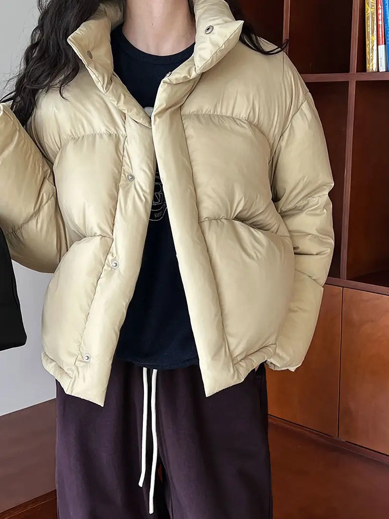 National Standard 90 White Duck down Short down Jacket Women Japanese All Matching Thickened Puffer Jacket