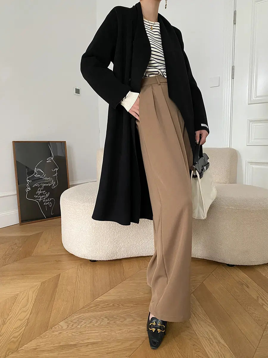 Can Match the Wide-Leg Mopping Work Pant of the Whole Store Advanced Draping Effect Early Autumn