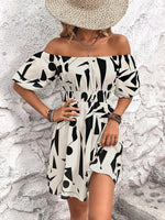 Popular Women Clothing Off Shoulder Printed Dress - Quality Home Clothing| Beauty