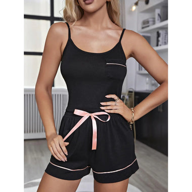 Pajamas Women Spring Summer Suspender Top Shorts Home Wear Suit - Quality Home Clothing| Beauty