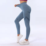 Quick Dry Hip Raise Yoga Pants Women Abdominal Shaping High Waist Sports Yoga Trousers Violently Sweat Tight Fitness Smiley Pants - Quality Home Clothing| Beauty