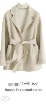 Reversible Cashmere Coat Women Short Spring Autumn Pure Handmade Woolen Coat Women - Quality Home Clothing| Beauty
