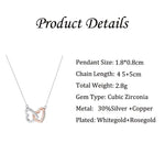 Rose Gold Split Double Ring Double Heart Necklace -  QH Clothing