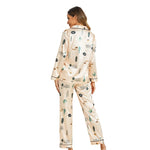 ​Satin Tropical Print Pajama Set -  QH Clothing