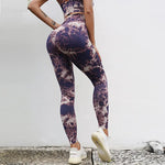 Seamless Tie Dye Peach High Waist Hip Lift Fitness Pants Running Sports Tights Hip Yoga Trousers - Quality Home Clothing| Beauty