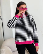 Simple Striped Colour Contrast Sweater - Quality Home Clothing| Beauty