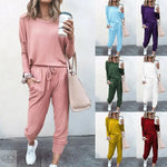 Spot Autumn Winter New Women Clothing   Loose-Fitting Solid Color Long Sleeves Casual Suit - Quality Home Clothing| Beauty