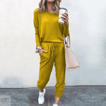 Spot Autumn Winter New Women Clothing   Loose-Fitting Solid Color Long Sleeves Casual Suit - Quality Home Clothing| Beauty