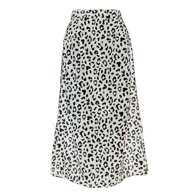 Spring Summer  Women Clothing Leopard Print Chiffon Floral Print Slit Skirt  Sexy Zipper High Waist Midi Skirt - Quality Home Clothing| Beauty