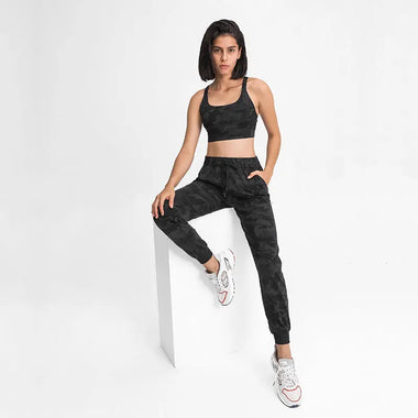 Spring Summer Elastic Lace-up Waist Yoga Pants Simple Straight Sports Casual Elastic Ankle-Tied Cropped Pants for Women - Quality Home Clothing| Beauty