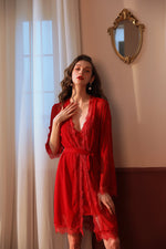 Spring Summer Mesh Long Pajamas See-through Seduction Nightdress Outerwear Gown Home Wear See-through - Quality Home Clothing| Beauty