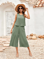 Spring Summer Women Clothing Solid Color Casual Loose Sleeveless Women Jumpsuit - Quality Home Clothing| Beauty