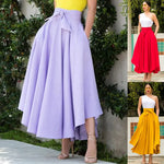 Summer Elegance Retro Solid Color Wide Hem Skirt - Quality Home Clothing| Beauty