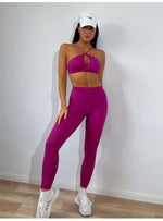 Super Stretch Running Fitness Yoga Wear Women Twist Bra Pleated Yoga Pants Four Piece Set - Quality Home Clothing| Beauty
