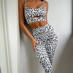 Leopard Print Tight Braces Sports Bra High Waist Hip Lift Pleating Speed Pants Yoga Suit Women - Quality Home Clothing| Beauty